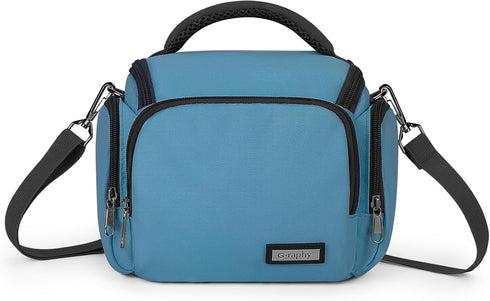 G-raphy Camera Bag for Mirrorless Cameras, Teal Camera Case with Removable Dividers and Straps for DSLR Cameras, Lenses