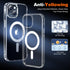 JAME Clear iPhone 15 Case, Shockproof Slim Fit, Magnetic, Compatible with MagSafe, Includes 2 Glass Screen Protectors.