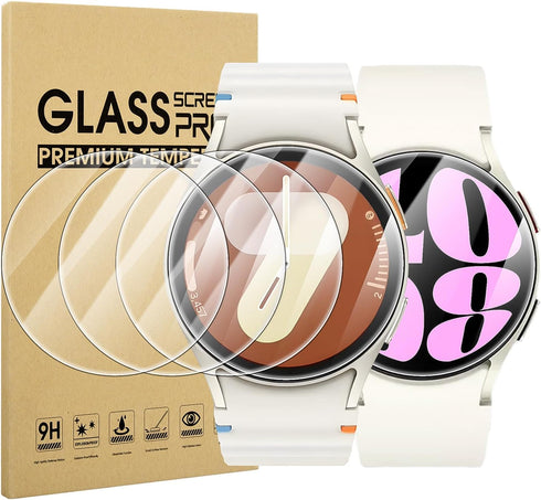Suoman 4-Pack Screen Protector for Samsung Galaxy Watch 7/6/5/4 40mm, Tempered Glass