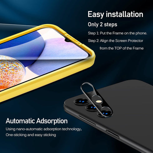 ivoler 3+3 Pack Tempered Glass for Samsung Galaxy A14 4G / 5G, with Camera Lens Protector, Anti-Scratch, HD Clear