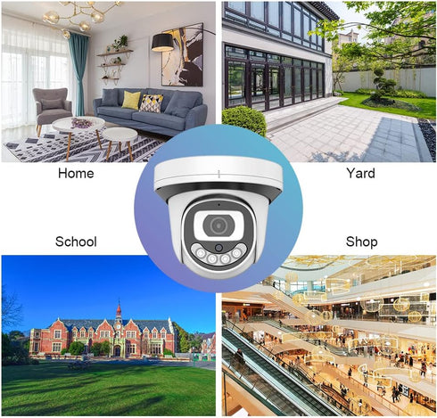 EVERSECU 1080P Indoor HD Analog Dome Security Camera with 24/7 Full-time Color Night Vision, Warm Light LEDs, 2MP,