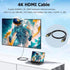 CEFOJQAO 6.6FT 5-Pack, 4K 120Hz ARC&CL3 2.2, 3D PS5, PS4, HDMI Cable Shielded HDMI Cord, Gold-Plated HDMI to HDMI Cable