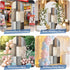 Jnbasdffb 7.2 Abstract Brown Beige Wedding Arch Cover, Stretchy Spandex Arch Backdrop Stand Covers FT, Simple Oil