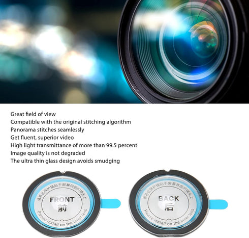 Camera Lens Guard PC Protective Cover - Dual Lens Guards, Adhesive Lens Mirror for Insta360 X3 Panoramic Camera