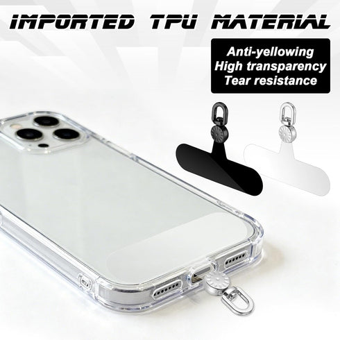 Jxiwfvl 2 Pack 360 Phone Wrist Strap Tether Tab Clear, Cellphone Tether Tab, Rotatable Phone Lanyard Tabs, Wrist Strap