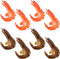 Fake Shrimp 8PCS Artificial Shrimp Figures Simulated Cooked Shrimps Realistic Shrimps Model