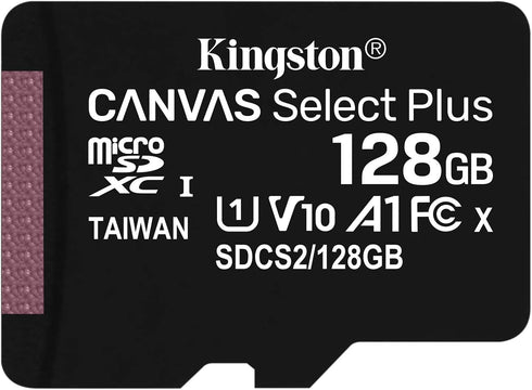 Kingston 128GB microSDXC Canvas Select Plus Class 10 Flash Memory Card SDCS2