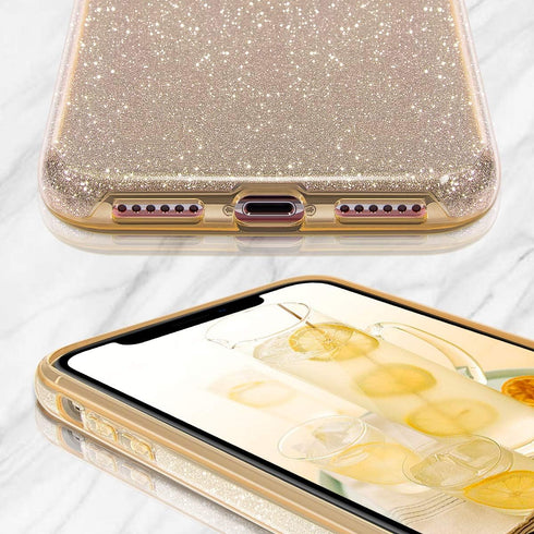 MATEPROX Compatible with iPhone 11 Pro Max Case, Bling Sparkle Girls Women Protective Case for 6.5 inch, Gold