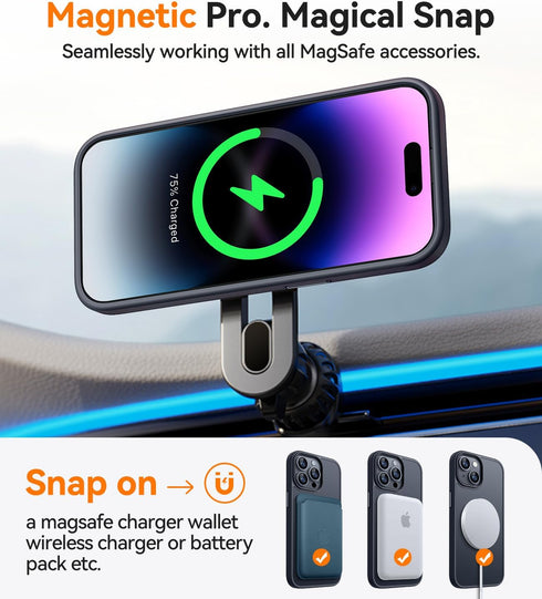 CANSHN Magnetic iPhone 14 Pro Case, Compatible with MagSafe, Translucent Matte, Slim Thin Shockproof Bumper Cover, 6.1