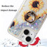 Glitter Case with Ring Holder for iPhone 15, Clear Kickstand Soft TPU Bling Girly Liquid Holiday