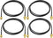 Bingfu WiFi Antenna Extension Cable 4-Pack RP-SMA Male to RP-SMA Female Bulkhead