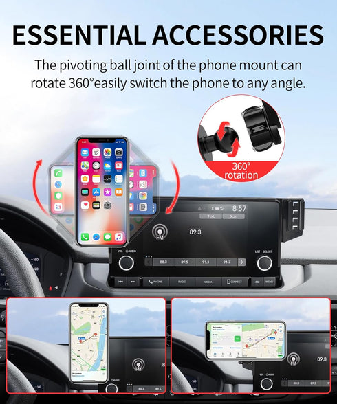 MaserWeller 2023-2026 7/9-Inch 360 Car Phone Holder for Honda Accord Accessories Screen Fixed Clip, Rotation Phone