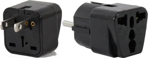 Peru Travel Adapter Plug - USA/Universal to South America Type A & E (C/F) AC Power Plugs, Pack of 2