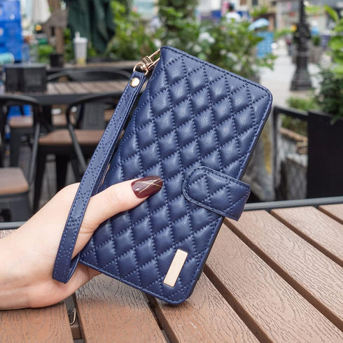 Asuwish Wallet Case for Samsung Galaxy S22 Ultra 5G - Leather Flip, Credit Card Holder, Tempered Glass, Blue.
