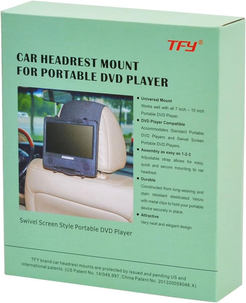TFY Universal Car Headrest Mount Holder for Portable DVD Player