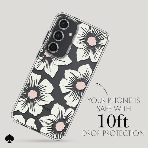 kate spade new york Samsung Galaxy S24 Plus Case - Hollyhock Cream, Compatible with Wireless Charging