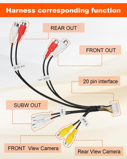 RCA Harness Cable Connector Adapter for Stereo Radio, Fits Alpine ILXW650 Models, Replace E2703004590