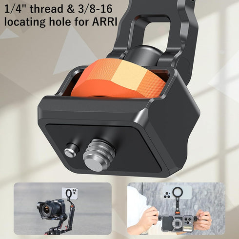 VRIG Express 1/4 3/8" 16 15 14 13 12 VRIG Phone Tripod Mount for MagSafe, Aluminum Magnetic Tripods Phone Mount Adapter