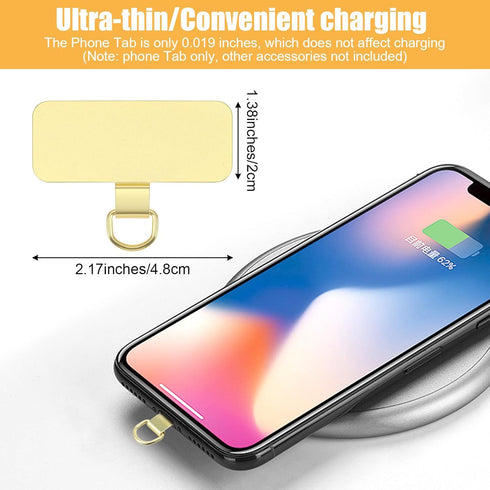 Kifmurase 8Pcs Phone Tether Tabs, Cell Phone Lanyard Patch Phone Tab for Lanyard, Metal Patch Strap for Phone Case