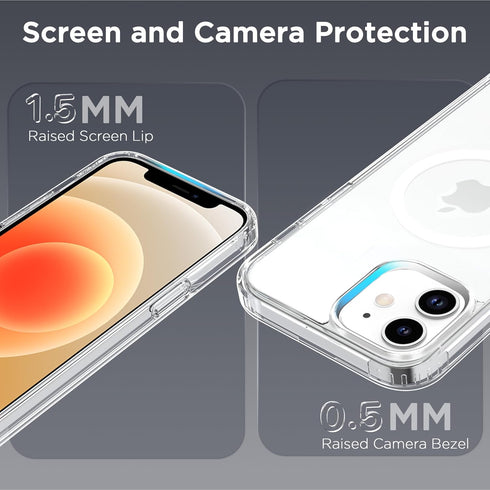 CACOE Magnetic Case for iPhone 12 & 12 Pro 6.1 inch, Clear, Compatible with MagSafe, Not Yellowing Anti-Scratch