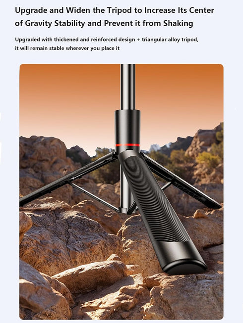 Generic 4-Axis 360 73 Inch Extendable Selfie Stick Tripod Portable Phone Tripod Stand with Anti-Shake Gimbal Rotation