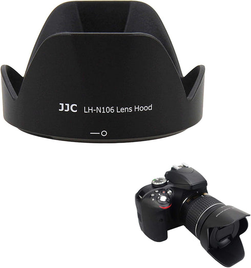 JJC HB-N106 Dedicated Reversible Lens Hood Shade for Nikon AF-P DX 18-55mm f/3.5-5.6G VR, D3500 D3400 D5600 D7500 Camera