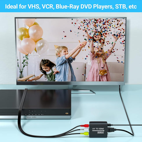 RCA to HDMI Converter, GINGIN 1080p/720p AV to HDMI Converter for TV, PC, and Game Consoles