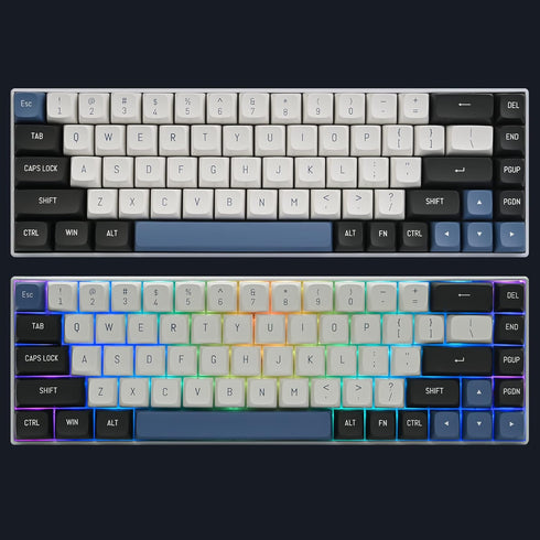 PBT Keycaps Full Set, 160 Keys, CSA Profile Double Shot Keycaps for Cherry Gateron MX Switches, White and Black