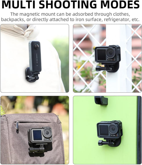 CAPART Quick Release Magnetic Mount Chest for Action Cameras, Compatible with DJI OSMO, Go Pro, Insta360 Models