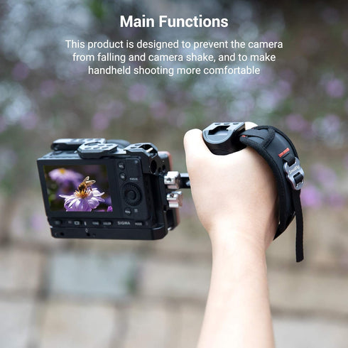 SmallRig Camera Cage Wrist Strap, Universal Quick Adjustable Secure Grip Handle Hand Wrist Strap PAC2456