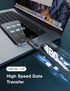 4 1 240W 3FT XKCZ in USB C Cable Lightning Cable with Wattage Display, Flat Nylon Braided Multi Charge Cable with Data