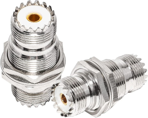 Anina UHF Female to Female Jack Bulkhead Coax Connector, SO-239 PL-259 RF Coaxial Cable Adapter 2-Pack