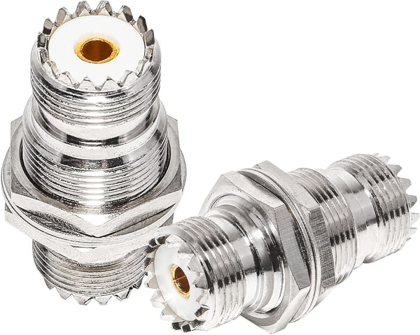 Anina UHF Female to Female Jack Bulkhead Coax Connector, SO-239 PL-259 RF Coaxial Cable Adapter 2-Pack