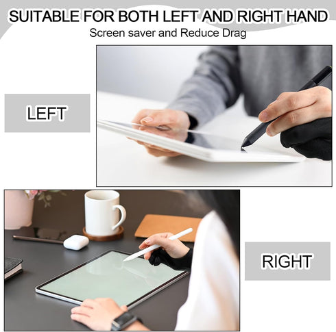12 Pcs Artist Drawing Glove, Digital Art Glove with Two Fingers for Stylus Pen Graphic Tablet Sketching Painting for