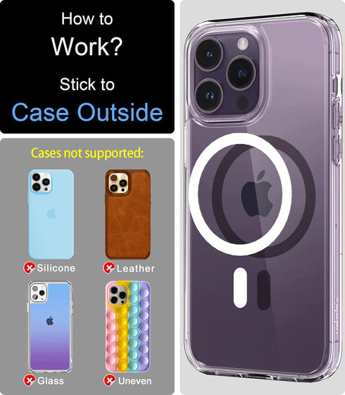 Metal Ring Adhesive Sticker Rings for iPhone 12 13 14 15 Case Converter Kit, Magnetic Mount Adapter