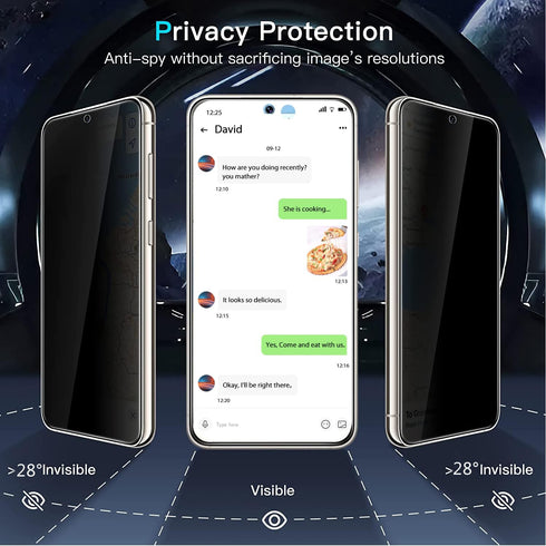 Samsung Galaxy A15 5G Privacy Tempered Glass Screen & Camera Lens Protector 2+2 Pack, Anti-Scratch, 9H Hardness.