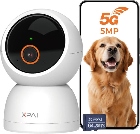 xpai Indoor Camera Wireless, 3K Indoor Camera No Subscription,360 Motion Detection Room Cameras