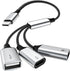 TiMOVO USB C Splitter Adapter Y Cable, USB-C Male to 2 USB-C Female & 1 USB-A Female Ports Converter for Steam Deck,