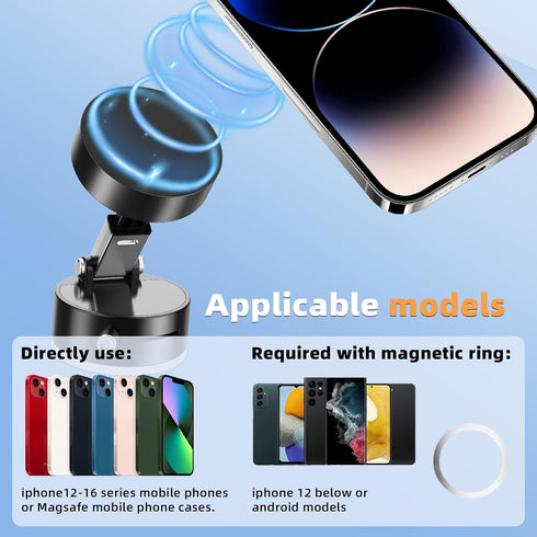 NEWFATE 2025 Vacuum Suction Magnetic Car Phone Holder, New Magnetic Suction Phone Mount, Adjustable Electric Vacuum