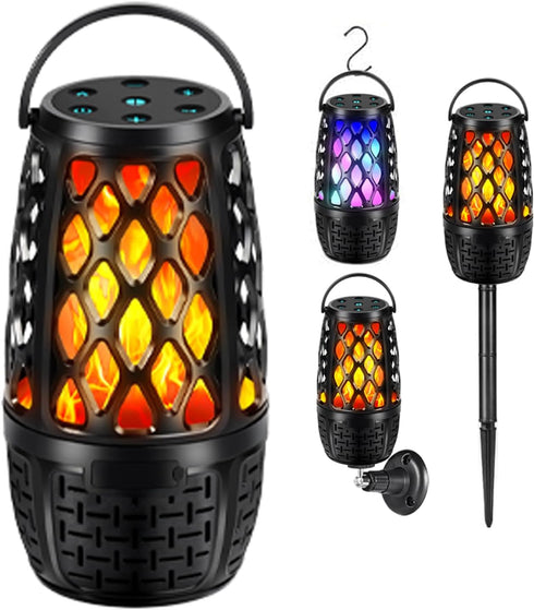 ulinkbee Upgraded Bluetooth Speaker, BT 5.3 Outdoor Speaker With RGB Flame LED lights