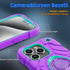 KCJ Tough Rugged Heavy Duty Case for iPhone 15 Pro (6.1") - Purple+Mint with 2× Screen Protectors & Ring Stand.