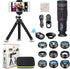 15 in 1 Universal Phone Camera Lens Kit, 18X Telephoto, Wide Angle, Macro, Fisheye, CPL/Flow/Star/Radial Filters