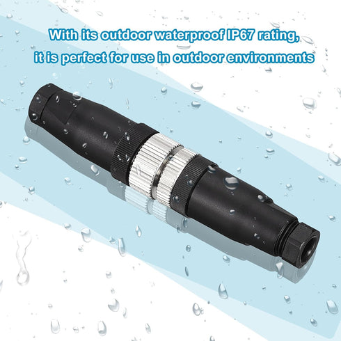 MECCANIXITY 4 Pin M12 Male & Female Aviation Wire Connector, 4 Set Waterproof IP67 Circular Connector