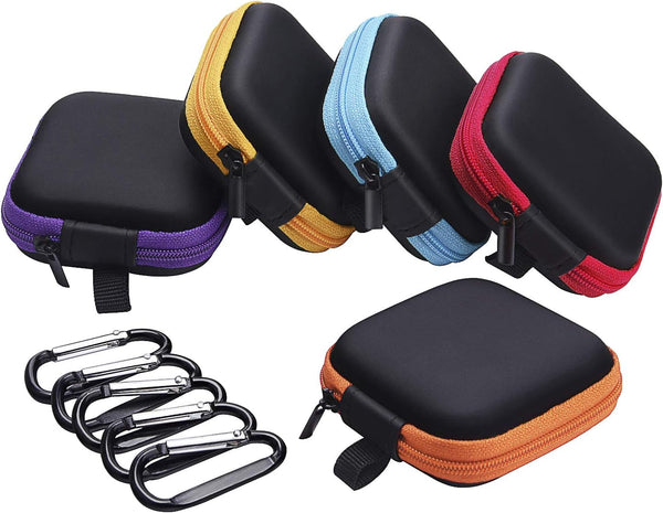 5 Pieces Mini Storage Carrying Pouch Bag for Ear Bud Earphone Headset Headphones