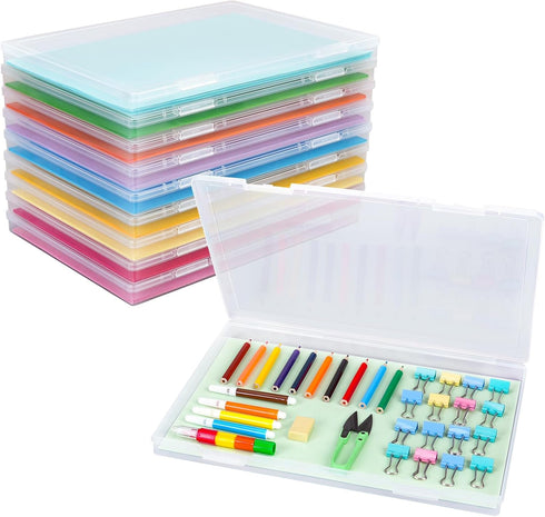 FUIJOL Photo Storage Box 11.5x8.5 Inch, 10 Pcs Portable Board Game Storage Container,