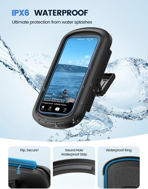 Lamicall Phone(4"-7"), 17 S25 Shower Phone Case Holder Waterproof - Bigger Size for More Shower Bathroom Bathtub Wall