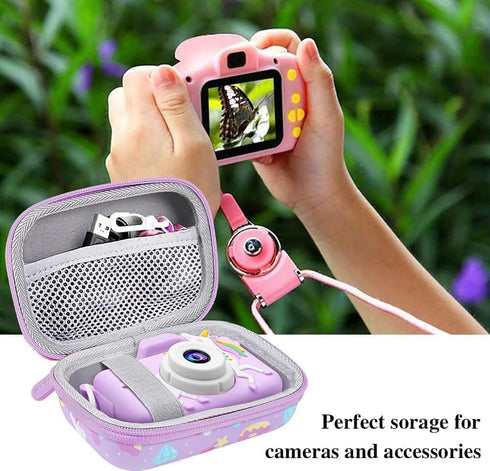Leayjeen Kids Camera Case, Purple Unicorn for Goopow/Dwfit/Slothcloud/Colofree/KIZJORYA Kids Camera Toys, Best Easter