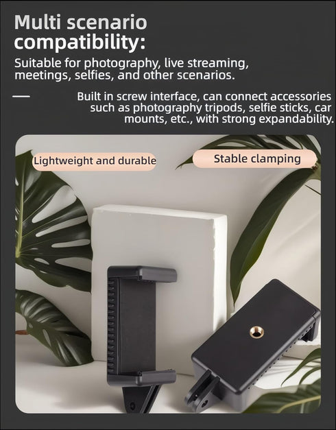 FANBODTA 55-85mm 360 All Phone Holder No Tools Needed! Spring Clamp Fits Phones, Sturdy E-Base for Car Rides, Zoom