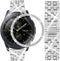 Dsytom Compatible with Samsung Galaxy Watch 42mm Band, 20mm Jewelry Watchband & Bezel Ring Cover (Silver)