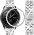 Dsytom Compatible with Samsung Galaxy Watch 42mm Band, 20mm Jewelry Watchband & Bezel Ring Cover (Silver)